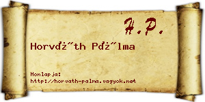 Horváth Pálma névjegykártya