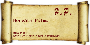 Horváth Pálma névjegykártya