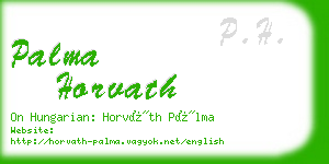 palma horvath business card